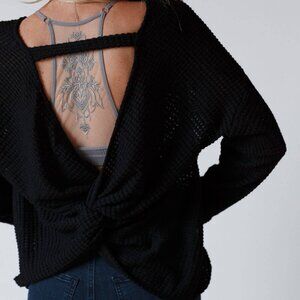 NWT THREE BIRD NEST Open Back Thermal Knit Top Size XL